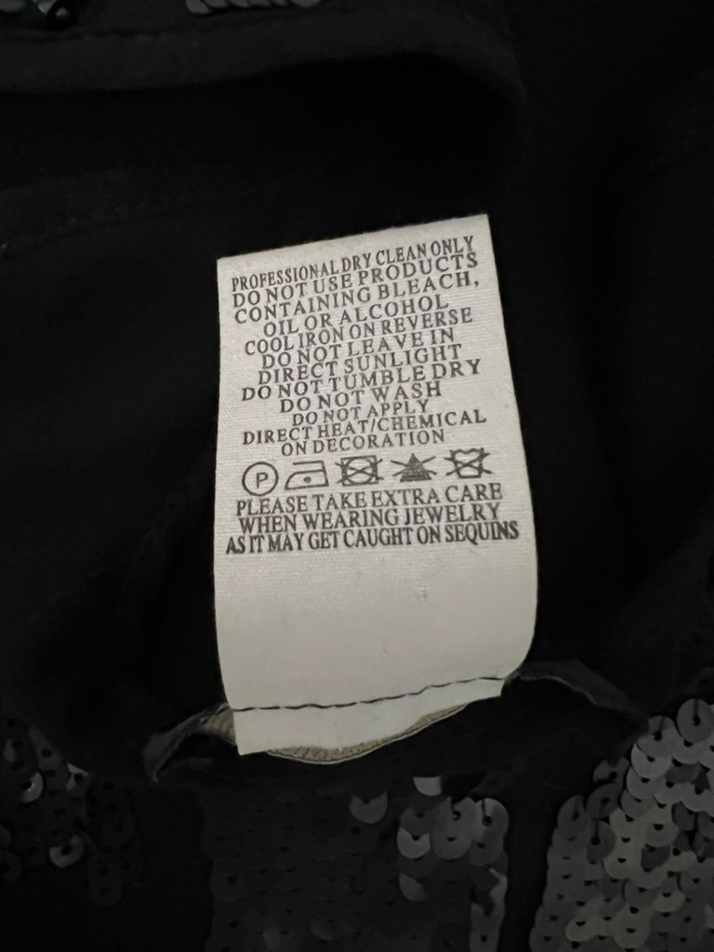 Miss Me Black 100% silk Tank Top with Sequin Accents size M - Picture 7 of 7